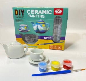 JUEGO DE TE 6 PZAS CERAMICA PARA PINTAR DIDACTICA COD YE00969 - Imagen 4