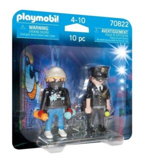 PACK X2 FIGURAS PLAYMOBIL POLICIA Y VANDALO COD 70822 - Imagen 3