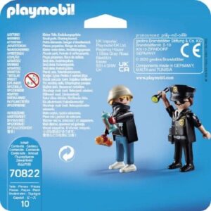 PACK X2 FIGURAS PLAYMOBIL POLICIA Y VANDALO COD 70822 - Imagen 2