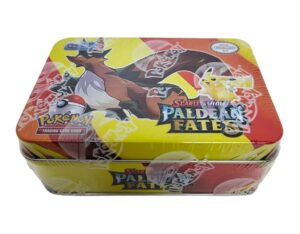 LATA CON 40 CARTAS POKEMON ESCARLATA Y VIOLETA VR4 DEP-16301 MODELO 16306 - Imagen 2