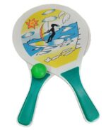 SET DE PALETAS PLAYERAS MADERA X 2 C/ PELOTITA VR3 AN450025 SURFISTA