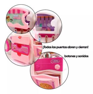 SET COCINA CON ACCESORIOS SONIDO Y LAVA CON AGUA COD V101 - Imagen 4