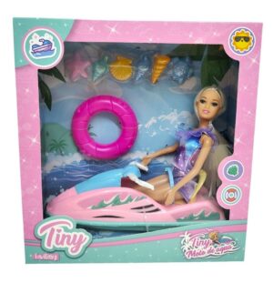 MUÑECA TINY EN SU MOTO DE AGUA CON ACCESORIOS VR1 54457 MULTICOLOR