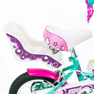 BICICLETA R/12 ROSA C/ VERDE CANASTO ASIENTO BEBOTE COD 3306 - Imagen 7