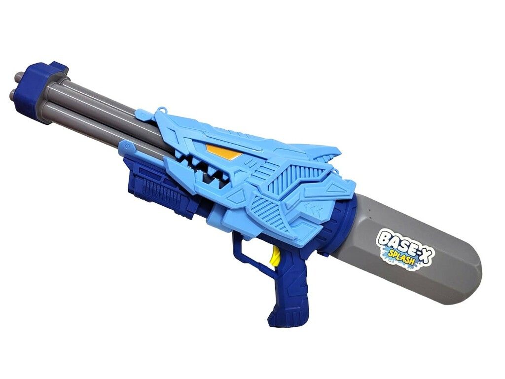 MEGA PISTOLA DE AGUA BASE-X SPLASH TIBURON VR1 8810 CELESTE Y GRIS