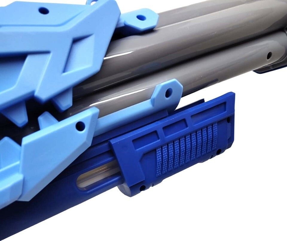 MEGA PISTOLA DE AGUA BASE-X SPLASH TIBURON VR1 8810 CELESTE Y GRIS - Imagen 3