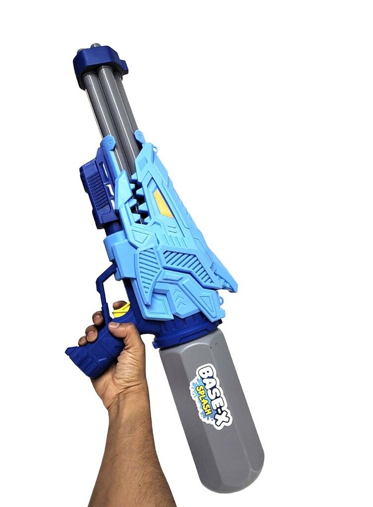 MEGA PISTOLA DE AGUA BASE-X SPLASH TIBURON VR1 8810 CELESTE Y GRIS - Imagen 7