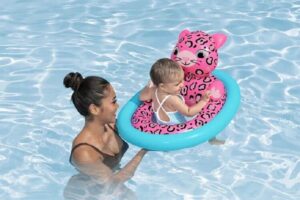 BOTE INFLABLE BEBE ASIENTO ANIMALITOS BESTWAY VR1 34180-7516 LEOPARDO ROSA - Imagen 2