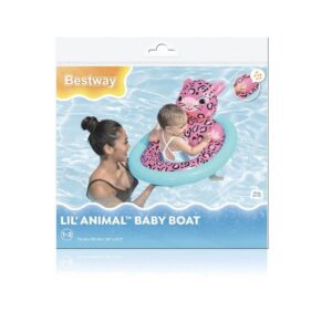 BOTE INFLABLE BEBE ASIENTO ANIMALITOS BESTWAY VR1 34180-7516 LEOPARDO ROSA - Imagen 3