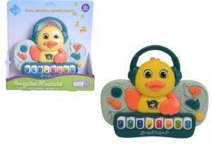 PIANITO LUZ Y SONIDO ANIMALITOS EL DUENDE AZUL VR2 7861 PATO AMARILLO