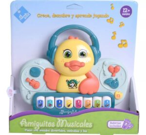 PIANITO LUZ Y SONIDO ANIMALITOS EL DUENDE AZUL VR2 7861 PATO AMARILLO - Imagen 4