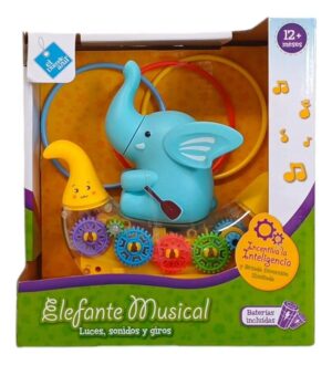 ELEFANTE EN VEHICULO BANANA LUZ SONIDO MOVIMIENTO VR2 7871 ELEFANTE AZUL