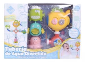 JUEGO PARA BAÑO BEBE TUBERIAS DIVERTIDAS EL DUEDE AZUL COD 7930