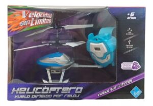 DRONE HELICOPTERO USB SENSORIAL CON RELOJ EN DUENDE VR2 7838 AZUL - Imagen 2