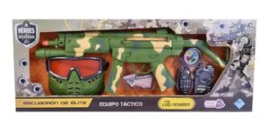 SET ARMA LUZ Y SONIDO CON MASCARA MILITAR COD 7684 - Imagen 6