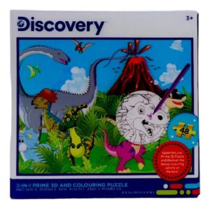 PUZZLE 3D 2 EN 1 PARA COLOREAR MUNDO DINO 48 PZ COD P81002