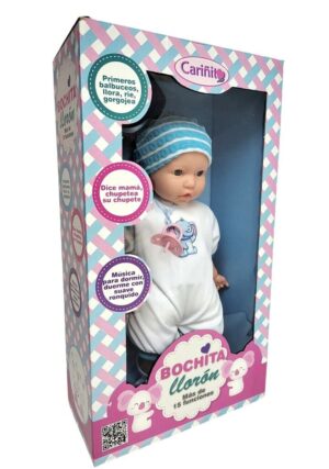 BEBOTE CARIÑITO BOCHITA LLORON CON SONIDOS VR2 0956 GORRO AZUL