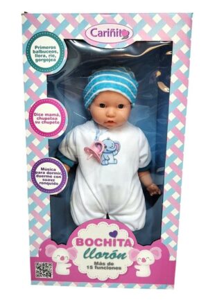 BEBOTE CARIÑITO BOCHITA LLORON CON SONIDOS VR2 0956 GORRO AZUL - Imagen 5