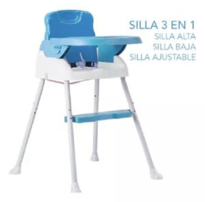 SILLA DE COMER PLEGABLE 3 EN 1 CELESTE OK BABY COD OKBB0218 - Imagen 2