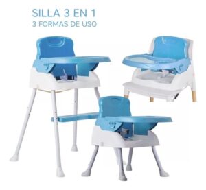 SILLA DE COMER PLEGABLE 3 EN 1 CELESTE OK BABY COD OKBB0218 - Imagen 4