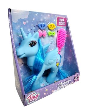 MUÑECA PONY TINY CON ACCESORIOS PARA PEINAR VR4 53613 CELESTE - Imagen 2