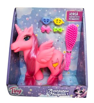 MUÑECA PONY TINY CON ACCESORIOS PARA PEINAR VR2 53613 ROSA