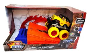 SET AUTO MONSTER  RUEDA DE GOMA CON RAMPA GO SPEED VR2 54835 AMARILLO