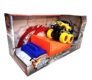 SET AUTO MONSTER  RUEDA DE GOMA CON RAMPA GO SPEED VR2 54835 AMARILLO - Imagen 2