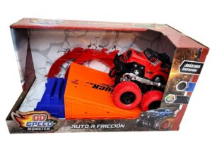 SET AUTO MONSTER  RUEDA DE GOMA CON RAMPA GO SPEED VR1 54835 ROJO