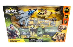 PLAYSET MILITAR FIGURA C/ VEHICULOS SOLDIER COMBAT COD 54962