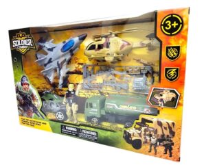 PLAYSET MILITAR FIGURA C/ VEHICULOS SOLDIER COMBAT COD 54962 - Imagen 3