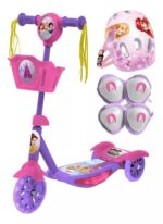 MONOPATIN LUZ SONIDO CON KIT DE PROTECCION PRINCESAS VR2 12236 MANUBRIO VIOLETA