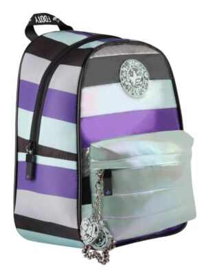 MOCHILA FOOTY METALIZADA 12 PULGADAS VR2 FTY4052 VERDE Y VIOLETA