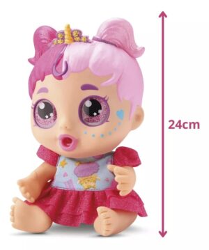 MUÑECA MY LITTLE GLITTER CON PAÑAL MAMADERA VR1 IKDIV113 OJOS ROSAS - Imagen 6