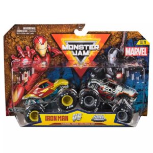 MONSTER JAM VEHICULO 1:64 METAL PACK X2 MARVEL VR2 58791 IRON MAN VS WAR MACHINE