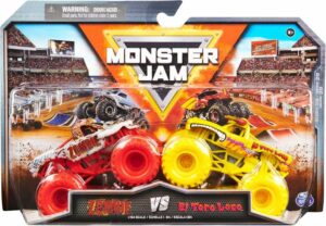 MONSTER JAM PACK X2 AUTOS ESCALA 1:64 MODELOS VR9 58702 ZOMBIE VS EL TORO LOCO