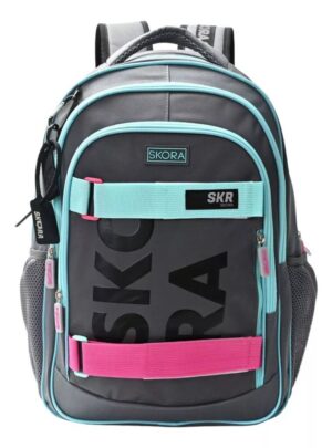 MOCHILA 18 GRIS AQUA SKORA COD 37700