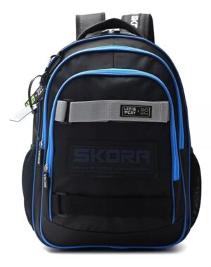 MOCHILA 18 NEGRO CON AZUL SKORA COD 37696