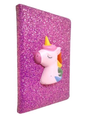 CUADERNO INFANTIL BRILLOSO CON SQUISHY VR4 A201984 UNICORNIO TAPA ROSA - Imagen 4