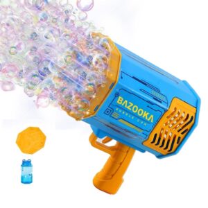 BURBUJERO PISTOLA CON LUZ BUBBLE GUN VR3 A201947 AZUL Y AMARILLO