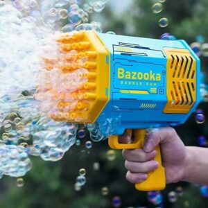 BURBUJERO PISTOLA CON LUZ BUBBLE GUN VR3 A201947 AZUL Y AMARILLO - Imagen 6