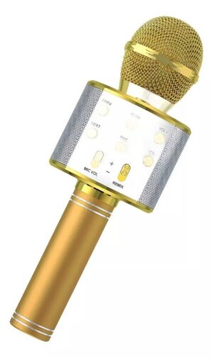 MICROFONO DE MANO KARAOKE BLUETOOTH USB VR6 SW-585 GOLD WS-858 - Imagen 6