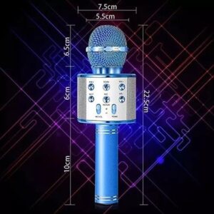 MICROFONO DE MANO KARAOKE BLUETOOTH USB VR6 SW-585 GOLD WS-858 - Imagen 3