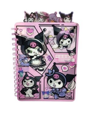 CUADERNO KUROMI EN 3D CON CON SEPARADOR VR2 PP002 ANILLO ROSA - Imagen 5