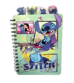 CUADERNO STITCH 3D CON SEPARADORES VR1 PP008 ANILLO NEGRO - Imagen 3
