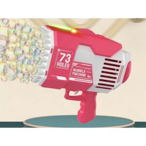 BURBUJERO PISTOLA CON LUZ BUBBLE GUN CARGA USB VR1 A201943 ROSA - Imagen 6
