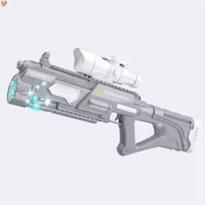 PISTOLA DE AGUA Y BURBUJAS CON LUZ CARGA USB VR1 A201946 GRIS - Imagen 2