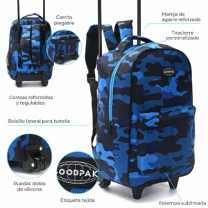 MOCHILA CARRO GOODPACK 17 PULG CAMUFLADA COD 37490 - Imagen 3