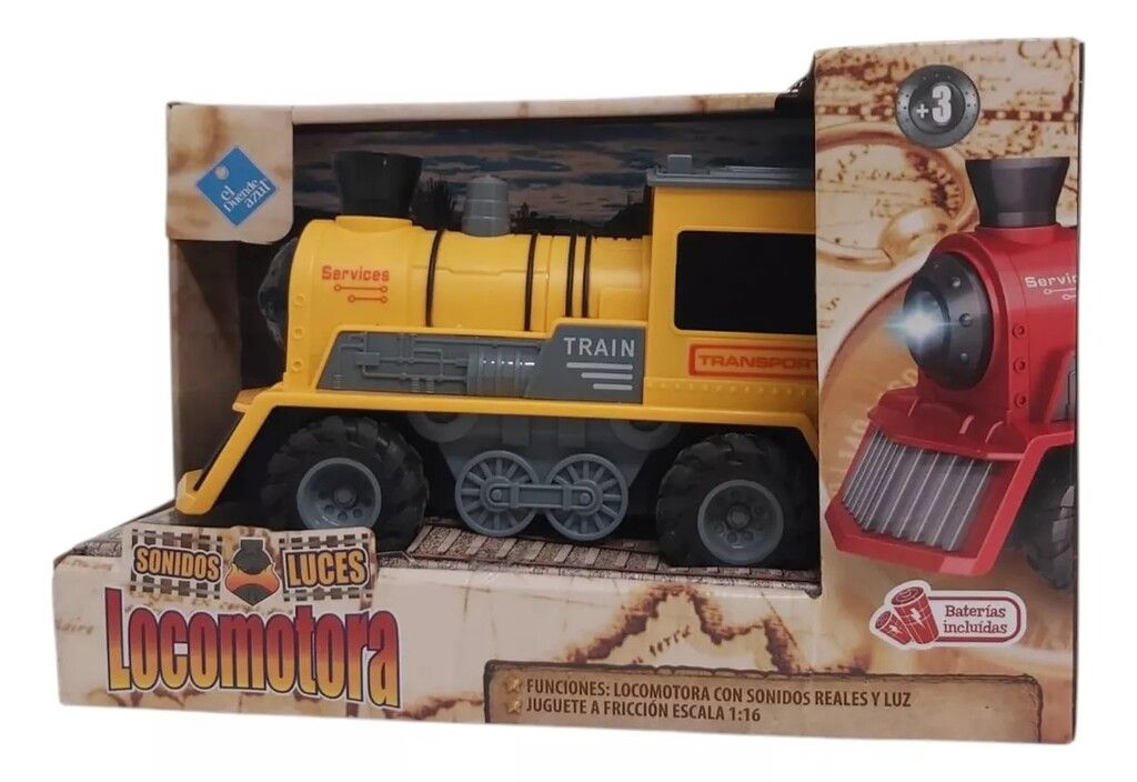 TREN LOCOMOTORA A PILAS LUCES Y SONIDO VR2 7842 TREN AMARILLO