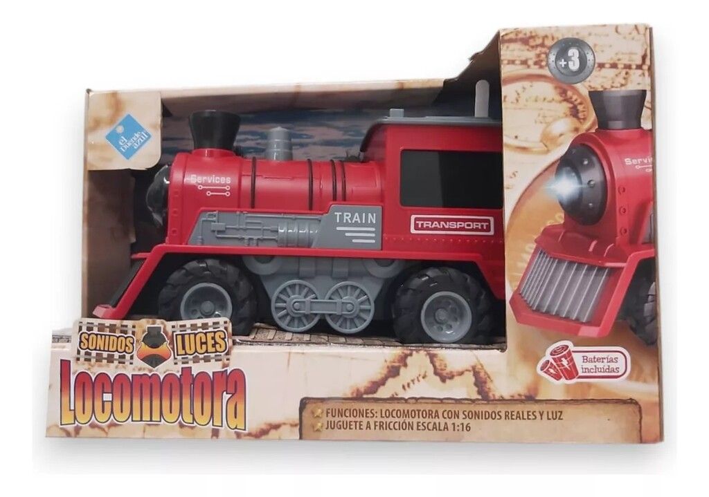 TREN LOCOMOTORA A PILAS LUCES Y SONIDO VR1 7842 TREN ROJO